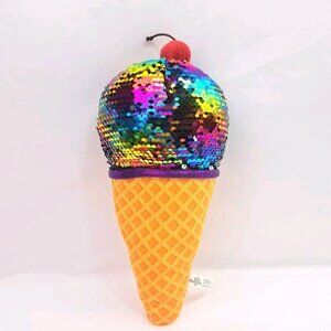 Ice Cream Multicolor With Red Cherry On Top Plush